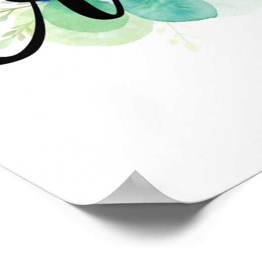 "Create" Modern Calligraphy with Watercolor Art ポスター (角)