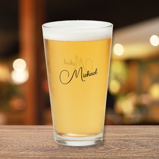 Create Modern Typography Monogrammed Beer Glass タンブラーグラス
