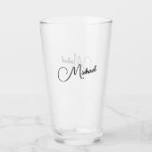 Create Modern Typography Monogrammed Beer Glass タンブラーグラス (正面)