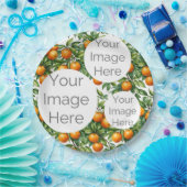 create own paper photo text template oranges ペーパープレート (パーティー)