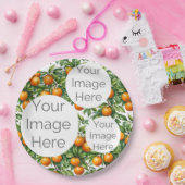 create own paper photo text template oranges ペーパープレート (パーティー)