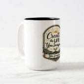 Create the Life You Imagine Inspirational Coffee M ツートーンマグカップ (正面左)