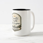 Create the Life You Imagine Inspirational Coffee M ツートーンマグカップ (正面右)