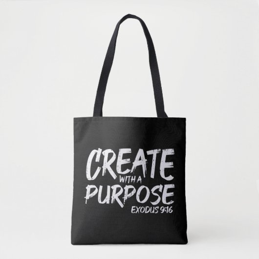 Create With Purpose Bible God Jesus Religious Chri トートバッグ (正面)