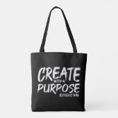 Create With Purpose Bible God Jesus Religious Chri トートバッグ (裏面)