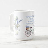 CREATE YEAR生まれ誕生日ギフト女性ラベンダーブルー コーヒーマグカップ (正面左)