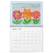 Create Your Blue My Kid's Art Calendar 2025 カレンダー (2月 2027)