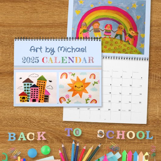 Create Your Blue My Kid's Art Calendar 2025 カレンダー
