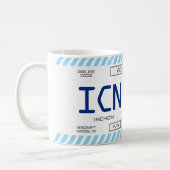 Create Your Boarding Pass Mug for Travel Fans コーヒーマグカップ (左)