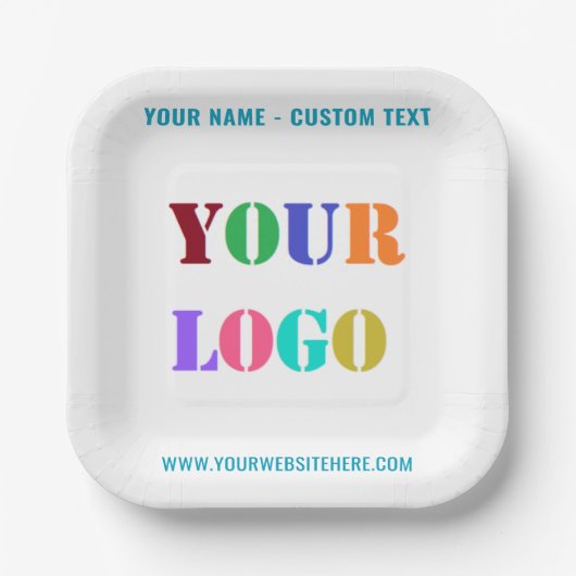 Create Your Business Branded Paper Plates Template ペーパープレート (正面)