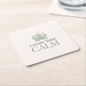 Create Your Calm Minimal Motivational Coaster スクエアペーパーコースター (アングル)