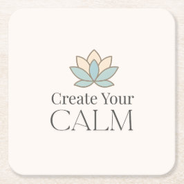 Create Your Calm Minimal Motivational Coaster スクエアペーパーコースター