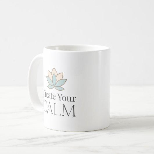 Create Your Calm Minimal Motivational Mug コーヒーマグカップ (正面左)