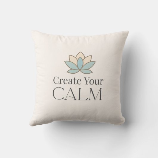 Create Your Calm Minimal Motivational Pillow クッション (裏面)