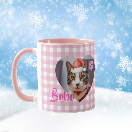 Create Your Cat 2 Photo Cute Typography Christmas  マグカップ
