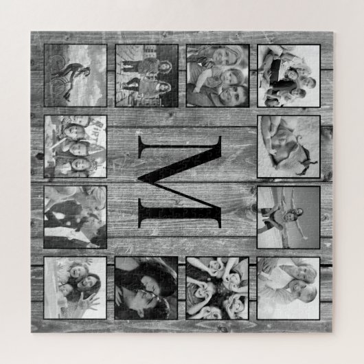 Create Your Custom Photo Collage Rustic Farmhouse ジグソーパズル (横)