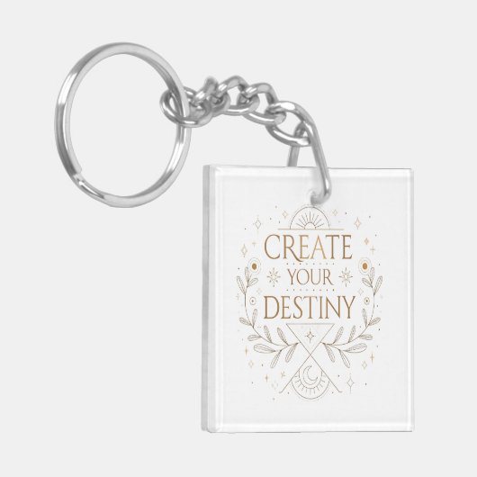Create Your Destiny Elegant Minimalist キーホルダー (正面左)