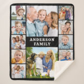 Create Your Family Photo Collage Unique 12 Picture シェルパブランケット (正面)