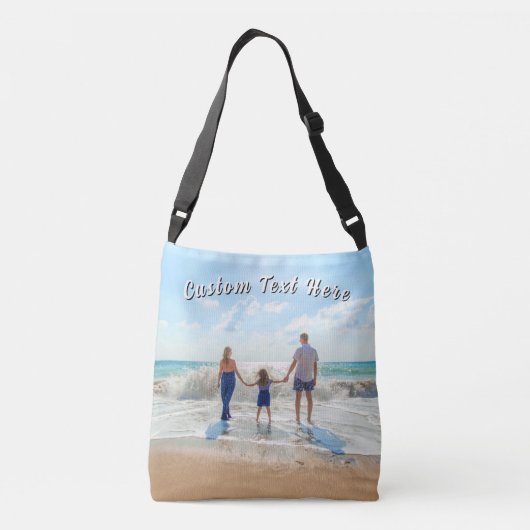 Create Your Family Photo Crossbody Bag with Text クロスボディバッグ (裏面)