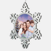 Create Your Family Photo Ornament - Snowflake スノーフレークピューターオーナメント (右)