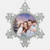 Create Your Family Photo Ornament - Snowflake スノーフレークピューターオーナメント (正面)
