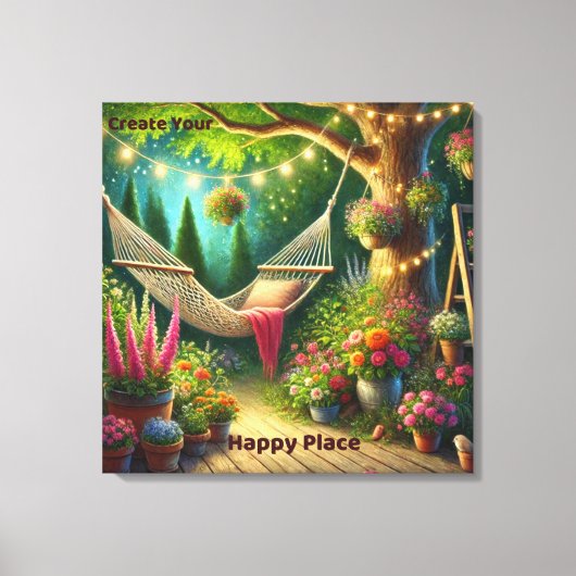 Create Your Happy Place – 静かな自然 キャンバスプリント (正面)