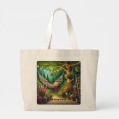 Create Your Happy Place - Qualt Gardenデザイン ラージトートバッグ (裏面)