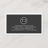 Create Your Monogram Grey White Layers 名刺 (裏面)