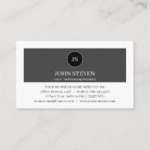 Create Your Monogram Grey White Layers Modern 名刺 (正面)