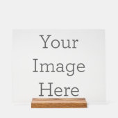 カスタム 27.9cm x 35.6cm アクリルサイン, ウッドブロック付き (正面)