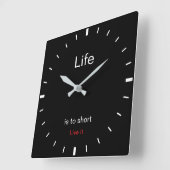 Create Your Own | 人生は短い。だから今を生きろ | スクエア壁時計 (傾斜)