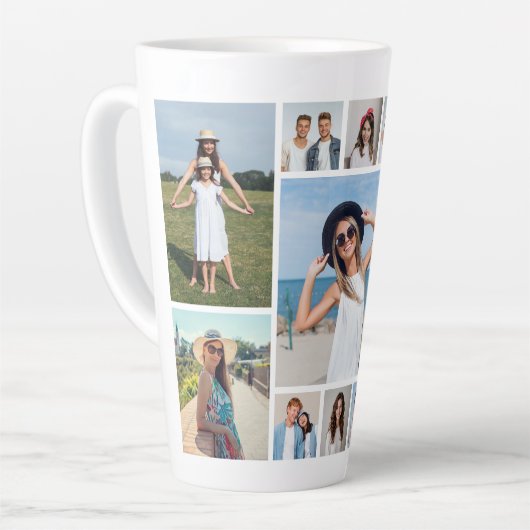 Create Your Own 11 Photo Collage カフェラテマグ (左アングル)