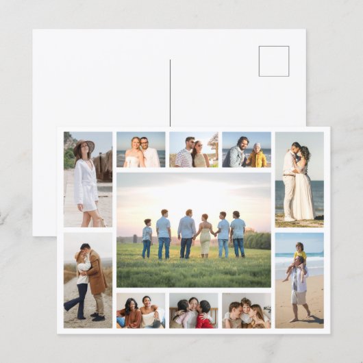 Create Your Own 11 Photo Collage ポストカード (正面/裏面)