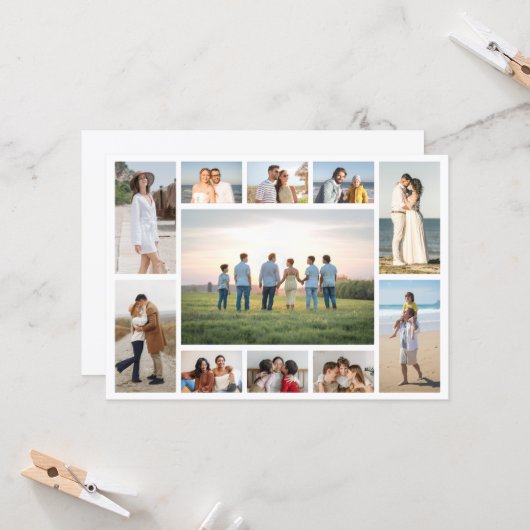 Create Your Own 11 Photo Collage Greeting カード (正面/裏面インサイチュ)