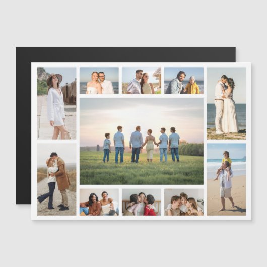 Create Your Own 11 Photo Collage Magnetic Card (正面/裏面)