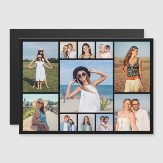 Create Your Own 11 Photo Collage Magnetic Card (正面/裏面)