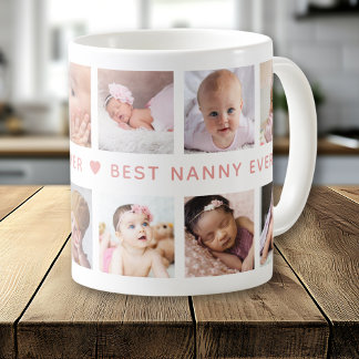 Create Your Own 12 Photo Collage Best Nanny Ever  コーヒーマグカップ