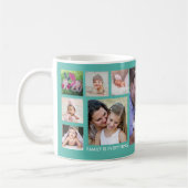 Create Your Own 13 Family Photo Collage Teal コーヒーマグカップ (左)