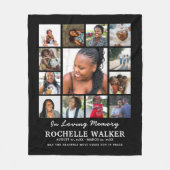 Create Your Own 13 Photo Collage Memorial Funeral  フリースブランケット (正面)