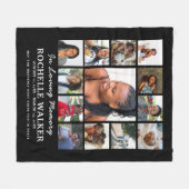 Create Your Own 13 Photo Collage Memorial Funeral  フリースブランケット (正面(横))