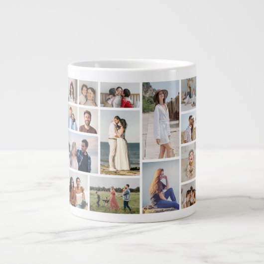 Create Your Own 15 Photo Collage ジャンボコーヒーマグカップ (正面)