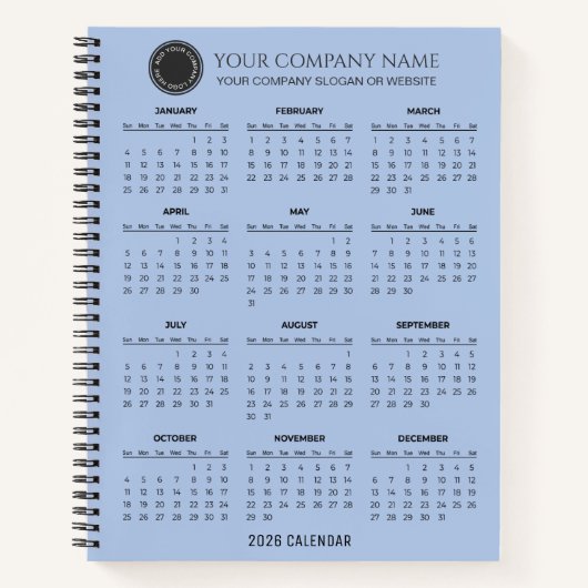 Create Your Own 2026 Company Calendar |  ノートブック (正面)