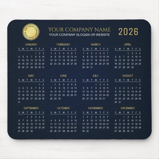 Create Your Own 2026 Company Calendar |  マウスパッド (正面)
