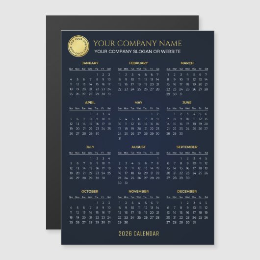 Create Your Own 2026 Company Calendar | Magnet (正面/裏面)