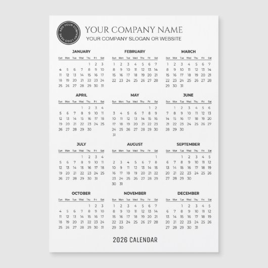 Create Your Own 2026 Company Calendar | Magnet (正面)