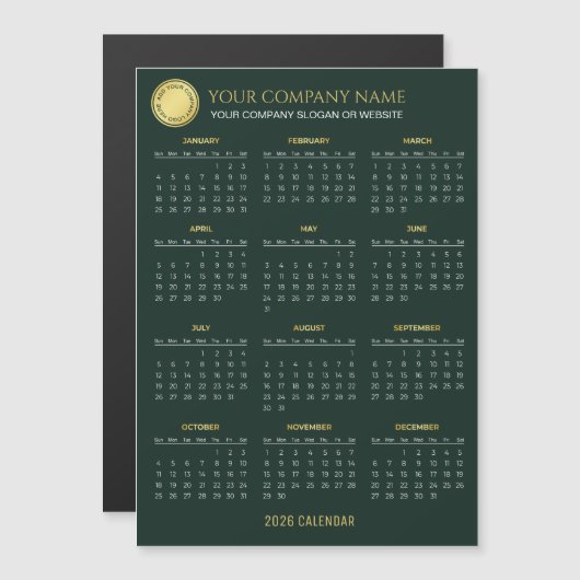 Create Your Own 2026 Company Calendar | Magnet (正面/裏面)