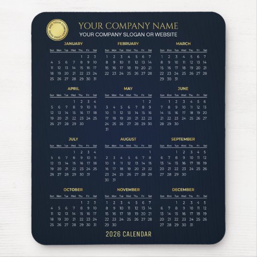 Create Your Own 2026 Company Calendar | Mousepad マウスパッド (正面)