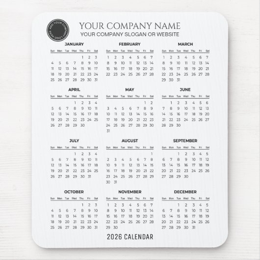 Create Your Own 2026 Company Calendar | Mousepad マウスパッド (正面)