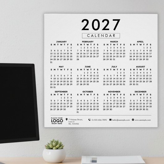 Create Your Own 2027 Business Logo Calendar ポスター