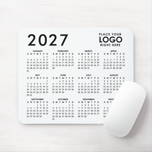 Create Your Own 2027 Business Logo Calendar マウスパッド (マウス)